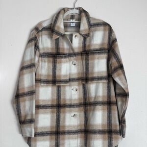 Plaid Shacket with Hand Pockets